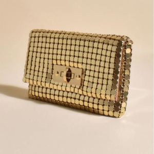 Silver Mirror Chain Clutch Bag